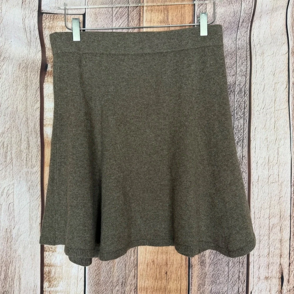 Wyeth‎ Skirt Maren Flare Wool Cashmere Knit Quiet Luxury Minimalist Large NWT